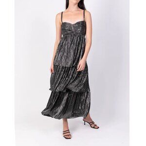 New Sabina Musayev Andromeda Tiered Lace Up Midi Maxi Dress Wedding Guest Formal
